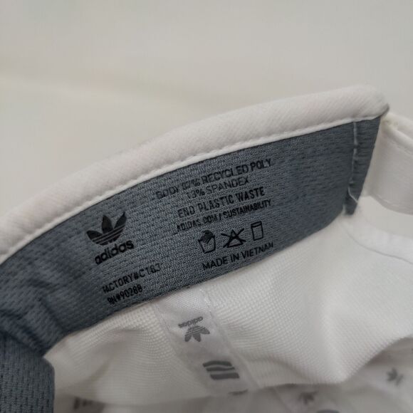 Adidas Men's Strapback Hat White Graphic Trefoil Logo Polyester Blend - Picture 8 of 8